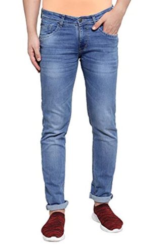 Cantabil Men's Carbon Blue Narrow Fit Jeans