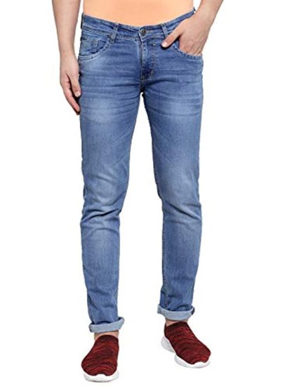 Cantabil Men's Carbon Blue Narrow Fit Jeans