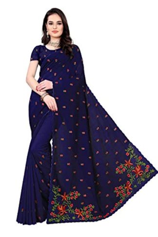 Women's Silk Blend Saree With Blouse