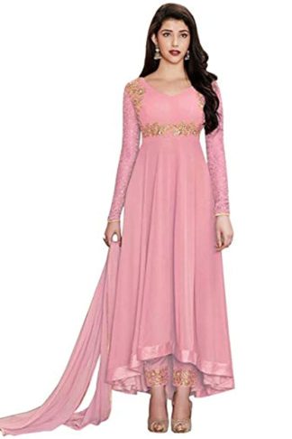 Women’s Embroidered Anarkali Semi Stitched Gown