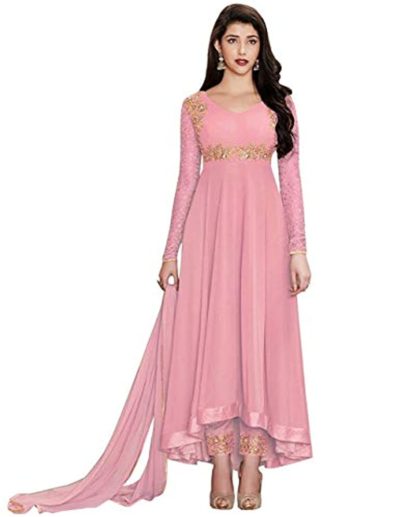 Women's Embroidered Anarkali Semi Stitched Gown