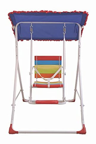 Kids Swing with Canopy Roof for Children Babies Indoor Outdoor 78x105x115cm (Multicolour)