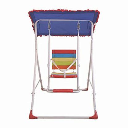 Kids Swing with Canopy Roof for Children Babies Indoor Outdoor 78x105x115cm (Multicolour) - Image 2