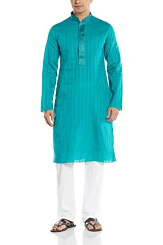 Manyavar Men's Cotton Kurta & Pyjama Set