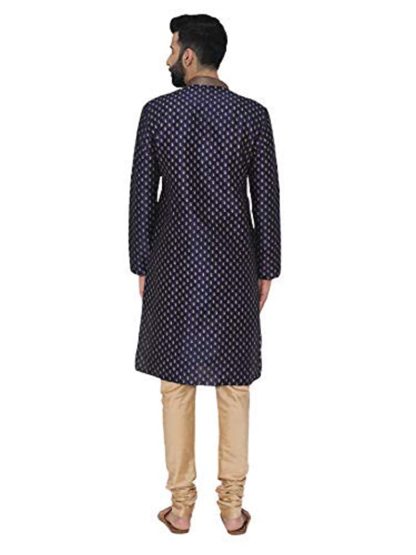 Manyavar Men's Full Sleeve Regular Fit Kurta & Churidar Set - Image 2