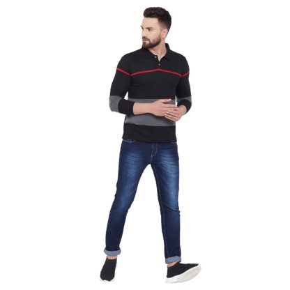 Men's Full Sleeves Striper Polo T-Shirt - Image 7
