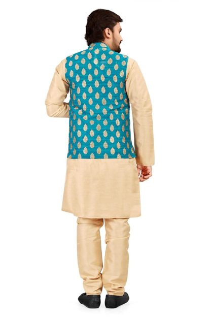 N.B.F Fashion mens ethnic wear kurta pajama waistcoat set - Image 3