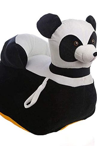 Sana Soft Plush Cushion Panda Shape Baby Sofa Seat(Black and White)