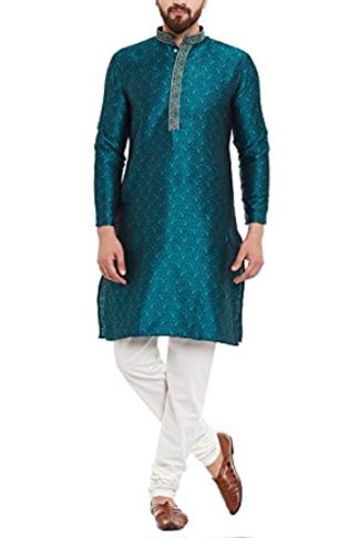 Men’s Silk Green Large Kurta and Pyjama