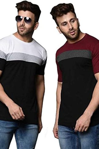 Men's Cotton Round Neck Half Sleeve Combo T-shirt (Pack of 2)
