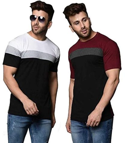 Men's Cotton Round Neck Half Sleeve Combo T-shirt (Pack of 2) - Image 2