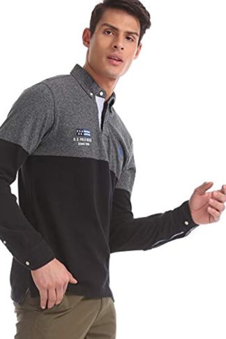 US Polo Association Men's Regular Polo Full Sleeve T-Shirt