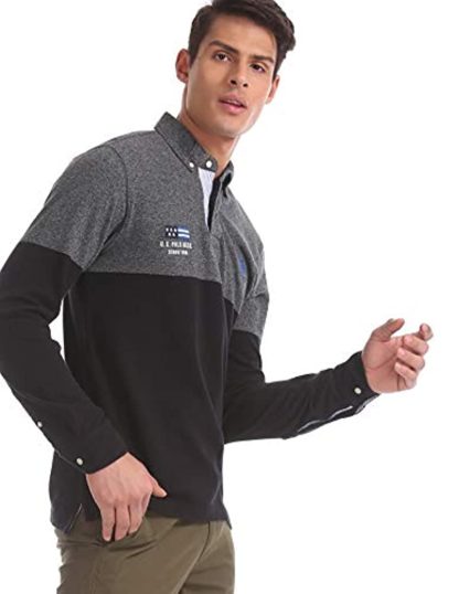 US Polo Association Men's Regular Polo Full Sleeve T-Shirt