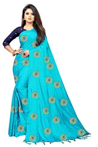 Women’s Silk Embroidery Saree With Unstitched Blouse