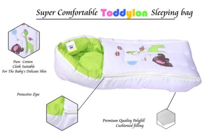 New Born Baby Net Bed & Sleeping Bag Combo Gift Set(0-6 Month Green) - Image 3