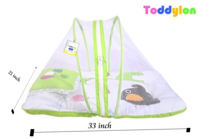 New Born Baby Net Bed & Sleeping Bag Combo Gift Set(0-6 Month Green) - Image 4