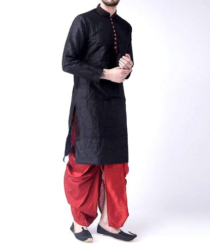 Men's Wedding ceremony Kurta Dhoti Set - Image 3