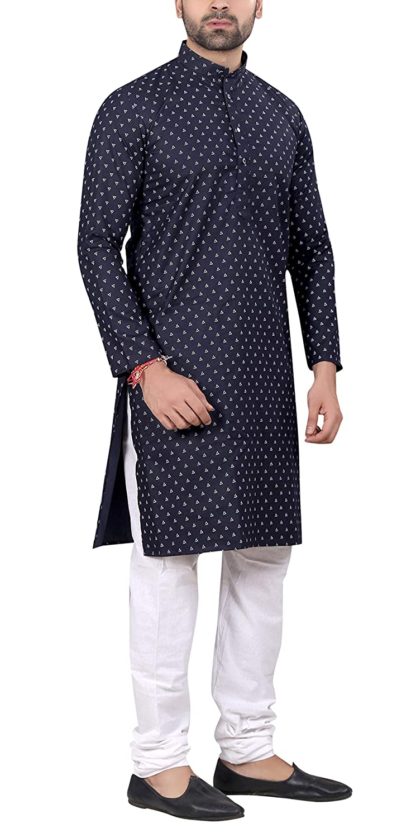 Ethenic Denim Kurta-Pyjama Set For Men - Image 3