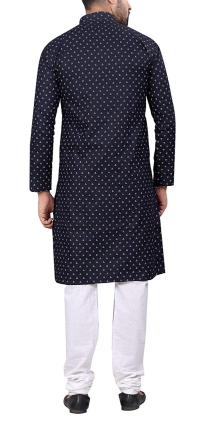 Ethenic Denim Kurta-Pyjama Set For Men - Image 4