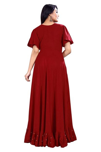 Women indo-western long rayon gown - Image 5