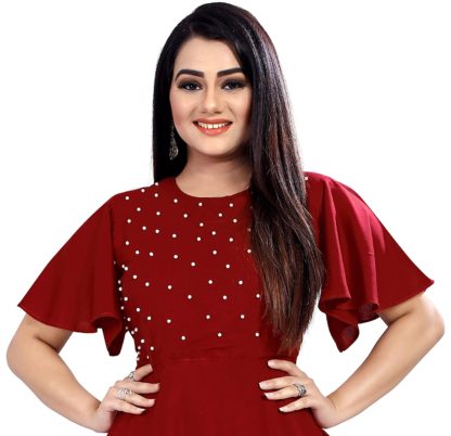 Women indo-western long rayon gown - Image 4