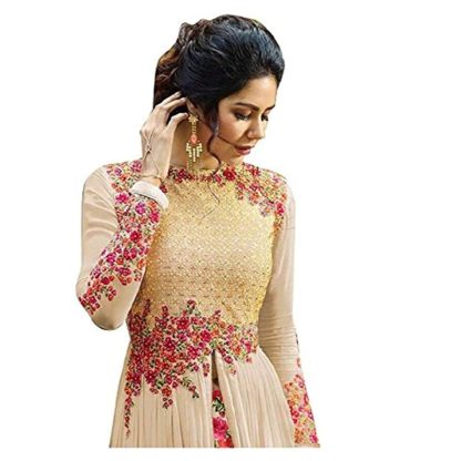 Women's Georgette Heavy Embroidered Semi Stitched Anarkali Gown - Image 3