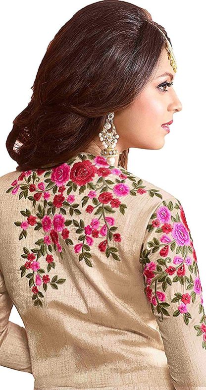 Women's Georgette Heavy Embroidered Semi Stitched Anarkali Gown - Image 3