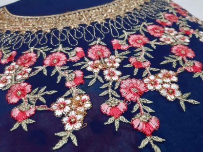 Women's Semi-Stitched Georgette Long Anarkali Blue Gown - Image 5