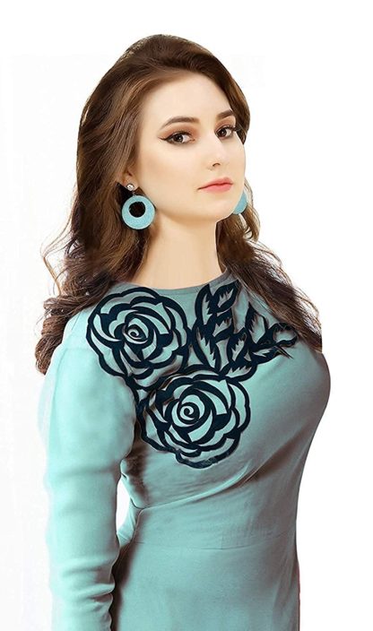 Women's Georgette Long Anarkali Gown with Dupatta (Free Size) - Image 3