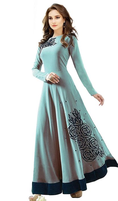 Women's Georgette Long Anarkali Gown with Dupatta (Free Size) - Image 4