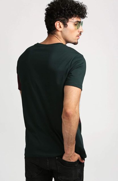 Men's Regular Fit Cotton T Shirt-(Green) - Image 5