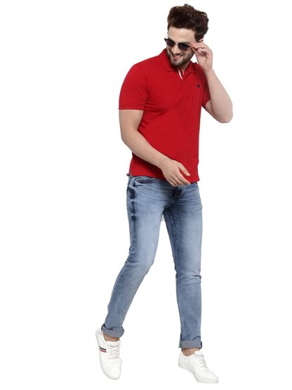 Cantabil Men's Mercerised Blue Narrow Fit Jeans - Image 4