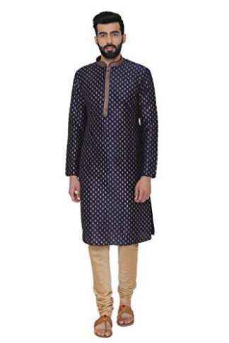 Manyavar Men's Full Sleeve Regular Fit Kurta & Churidar Set