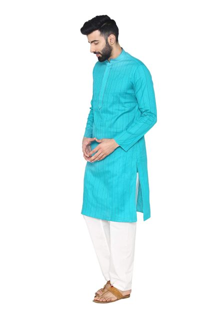 Manyavar Men's Blended Kurta & Pyjama Set - Image 4