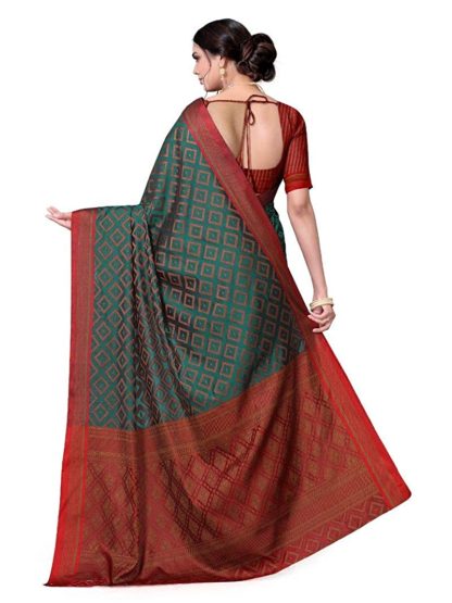 Women's Kanchipuram Cotton Silk Saree With Blouse Piece - Image 4