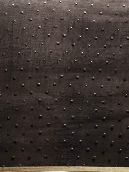 Women's Chiffon Gold Print Polka Dots Saree - Image 4