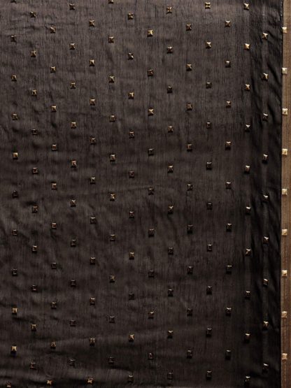 Women's Chiffon Gold Print Polka Dots Saree - Image 5