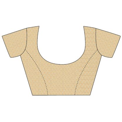 Women's Chiffon Gold Print Polka Dots Saree - Image 6