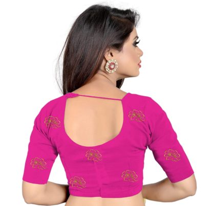 Women's Sana Silk Embroidered Saree with Blouse Piece - Image 5