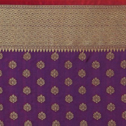 Women’s Maroon Banarasi Silk Saree With Blouse Piece