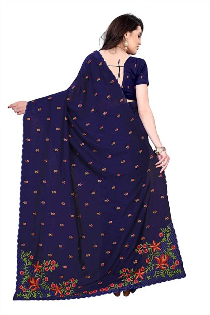 Women's Silk Blend Saree With Blouse - Image 5