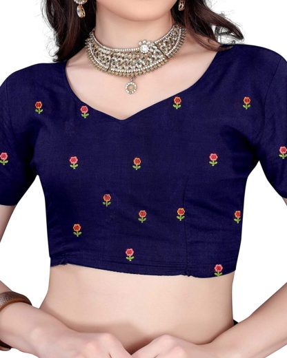 Women's Silk Blend Saree With Blouse - Image 6