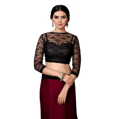 Women's Plain Weave Chiffon Saree With Unstitched Blouse Piece - Image 5