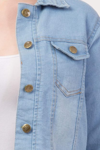 Full Sleeve Blue Solid Women's Denim Jacket… - Image 5
